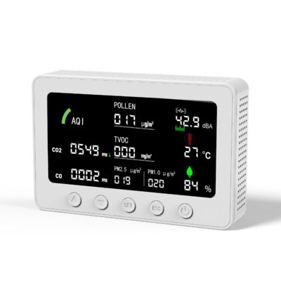 Ein guter Preis. Multi-Gas-Luftqualitätsprüfer - 10-in-1 AQI/CO2/Lärm/TVOC/Pollen-Detektor mit WiFi-Fernüberwachung & Datenspeicherung Online