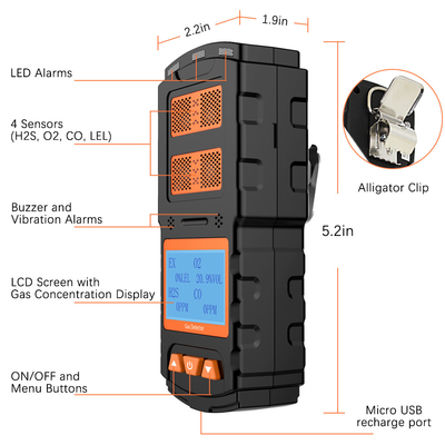 Good price ODM robuster Multigas-Detektor 4In1 für Kohlenmonoxid-Leckage in begrenztem Raum Online