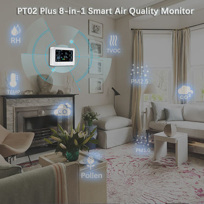 Ein guter Preis. Wi-Fi Air Quality Monitor Detects Pollen, TVOC, CO, CO2, PM2.5, 1.0, Temp. and RH, Air Quality Sensor & IoT Controller for Home Online