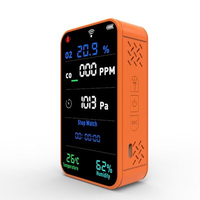 Ein guter Preis. Wiederaufladbarer 7-in-1 WiFi Multi-Gasmonitor O2 CO mit elektrochemischem Sensor Online