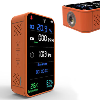 Ein guter Preis. Großhandel Smart WiFi PT09 Luftqualitätsmonitor - 6-in-1 CO/O2/Temp/Feuchtigkeit/Barometer/Altimeter Detektor Echtzeitanzeige Online
