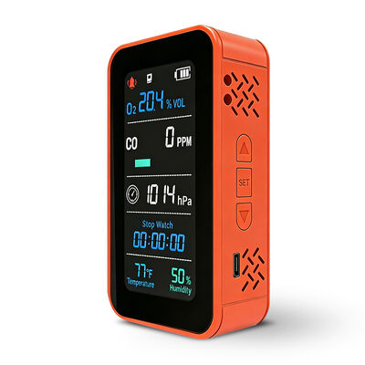 Ein guter Preis. PT09 6-in-1 Luftqualitätsmonitor - CO O2 Detektor mit Temperatur/RH/Höhenmesser/Barometer, wiederaufladbarer tragbarer Gasmonitor Online